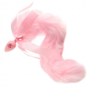 MizzZee - Silicone Fox Tail Anal Plug SM (Pink)